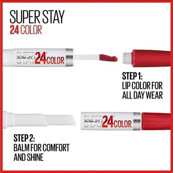 Maybelline Super Stay 24 Color 2-Step Liquid Lipstick 200 Eternal Cherry - Picture 3 of 9